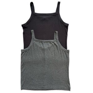 Zenana Outfitters Black and Heather Gray Tanks